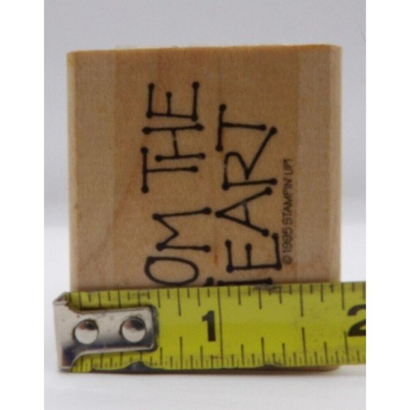 Stamp, Wooden Rubber, From the Heart ©1995 Stampin Up! 2 x 1 3/4" - Picture 3 of 4